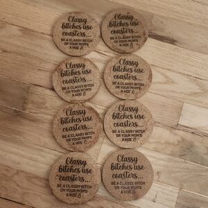 Set of Coasters with Fun Text